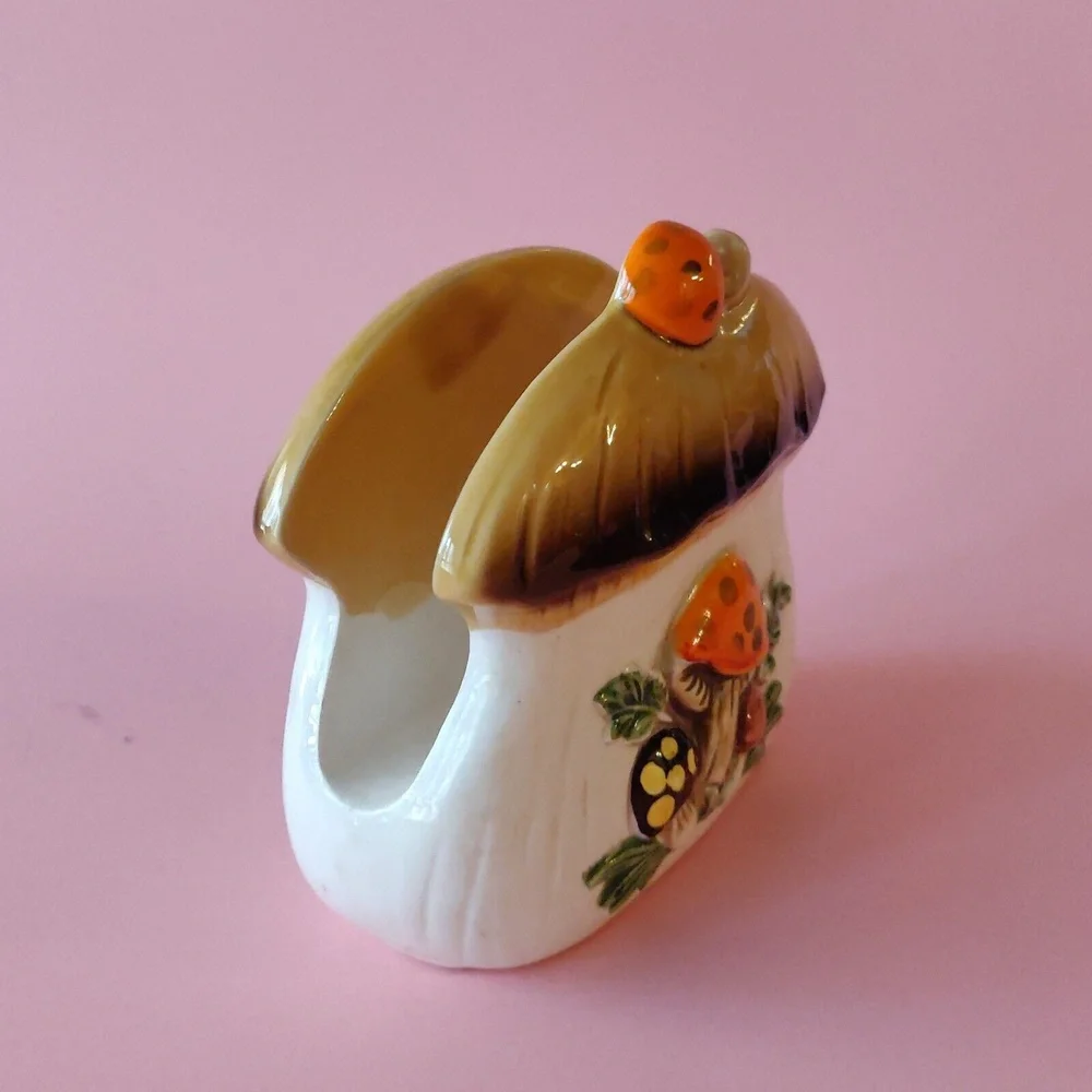 Merry Mushroom Napkin Holder 70s Vintage Retro Rare Hard To Find Collectible - Picture 2 of 7